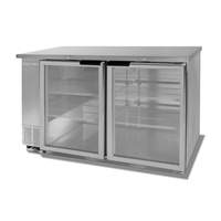 beverage-air 21.86cuft Two-Section stainless steel Backbar Glass Door Cooler - BB58HC-1-G-S 