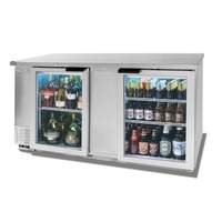 beverage-air 69in Two-Section Backbar Glass Door Cooler with stainless steel Exterior - BB68HC-1-G-S 