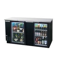 beverage-air 69in Two-Section Glass Door Bar Cooler with Black Exterior - BB68HC-1-G-B 