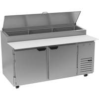 Beverage Air 67in Two Section Refrigerated Pizza Prep Table - DP67HC