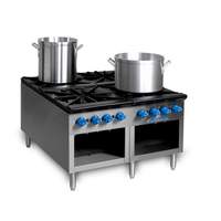 Comstock Castle 36in Gas Stock Pot Range with 4 Burners & Open Cabinet Base - 2CSP36 