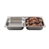 Browne Foodservice 7qt Divided Full Size Steam Table Pan Stainless - 578002 