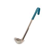 Browne Foodservice 6oz Serving Ladle Stainless 13in Long with Teal Handle - 9946TL 