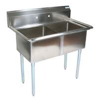 John Boos 2 Compartment Sink 16" x 20" x 12" Bowls w/ Galvanized Legs - E2S8-1620-12