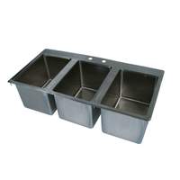 John Boos 3 Compartment Drop In Hand Sink 10in x 14in x 10in Bowls - PB-DISINK101410-3-X 