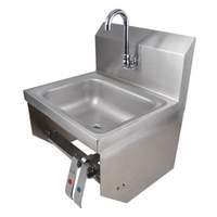 John Boos 14"x10"x5" Hand Sink w/ Knee Valves & Faucet 1 Hole - PBHS-W-1410-KV2MB-X