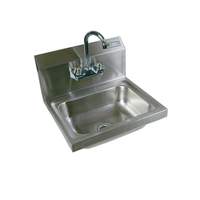 John Boos 14in x 10in x 5in Wall Mount Hand Sink 4in Center with Faucet - PBHS-W-1410-P-X 