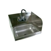 John Boos 14" x 10" x 5" Hand Sink 4" Center w/ Faucet & Splash Guards - PBHS-W-1410-P-SSLR-X