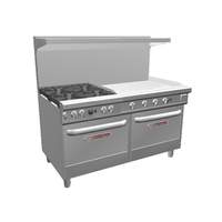 Southbend Ultimate 60in Range with 4 Non-clog Burners, 2 Standard Ovens - 4601DD-3gl 