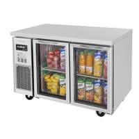 Turbo Air 48in Side Mount Undercounter Cooler With 2 Swing Glass Doors - JUR-48-G-N 