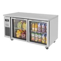 Turbo Air 60" Side Mount Undercounter Cooler with 2 Swing Glass Doors - JUR-60-G-N
