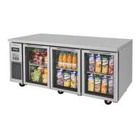 Turbo Air 72" Side Mount Undercounter Cooler with 3 Swing Glass Doors - JUR-72-G-N