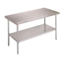 John Boos 36" x 24" Stainless Work Table Galvanized Undershelf - FBLG3624