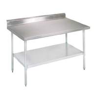 John Boos 72"x30" Stainless Work Table 5" Riser Galvanized Undershelf - FBLGR5-7230