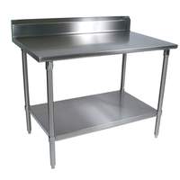John Boos 120in x 24in All stainless steel Worktable 5in Riser 16 Gauge with Undershelf - ST6R5-24120SSK-X 