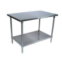 John Boos 120"x24" Stainless Work Table 16 Gauge Galvanized Undershelf - ST6-24120GSK-X