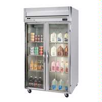 Beverage Air 49 CuFt Horizon Glass Door LED Reach-In Cooler w/ S/S Sides - HRP2-1G-LED