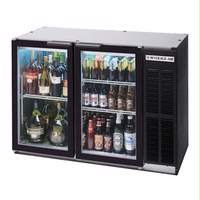 Beverage Air 12.1 CuFt 2-Section Black Finish Shallow Bar Cooler w/ LED - BB48GY-1-B-LED
