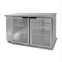Beverage Air 23.8 CuFt Two-Section S/S Backbar Glass Door Cooler w/ LED - BB58G-1-S-LED