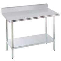 Advance Tabco 48" x 24" Work Table S/s 5" Riser 16 Gauge Galvanized Shelf - KLAG-244-X