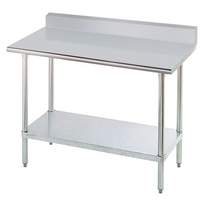 Advance Tabco All S/s 96" x 30" Work Table 5" Riser 16 Gauge w/ Undershelf - KSLAG-308-X