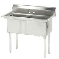 Advance Tabco 2 Compartment Sink 16 Gauge 18" x 18" x 14" Bowls Stainless - FC-2-1818-X