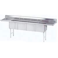 Advance Tabco 4 Compartment Sink 24"x24"x14" Bowl Two 24" Drainboards S/s - FC-4-2424-24RL-X