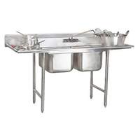 Advance Tabco 2 Comp Sink 18 Gauge 16inx20in Bowls stainless steel Two 18in Drainboards - T9-2-36-18RL-X 