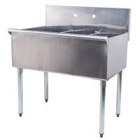 Advance Tabco 3 Compartment Scullery Sink 18in x 21in Bowls 304 Series stainless steel - 6-3-54-X 