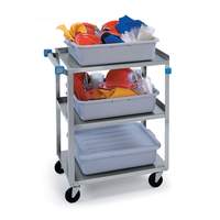 Lakeside 16.25"W x 27.5"L stainless steel 3-Shelf Utility Cart with 300lb Capacity - 311 