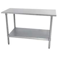 Advance Tabco 48in x 24in stainless steel Work Table 18 Gauge with Galvanized Undershelf - TT-244-X 