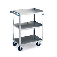 Lakeside 16.75"W x 27.5"L stainless steel 3-Shelf Utility Cart with 500lb Capacity - 411 
