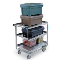 Lakeside 22.4"W x 38.6"L stainless steel 3-Shelf Utility Cart with 700lb Capacity - 744 