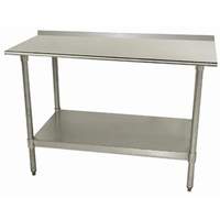 Advance Tabco 48"x30" S/s Work Table 18 Gauge 1.5" Riser Galvanized Shelf - TTF-304-X