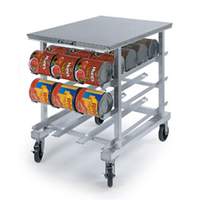 Lakeside Mobile Can Rack w/ 54 - #10 Can Cap. & Poly Worktop - 336
