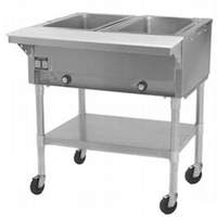 Eagle Group 2-Well Mobile Electric Hot Food Table with Galvanized Shelf - PDHT2 