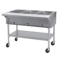 Eagle Group 3-Well Mobile Electric Hot Food Table with Galvanized Shelf - PDHT3 