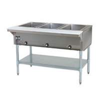 Eagle Group 3-Well Stationary Electric Hot Food Table S/S Shelf & Legs - SDHT3