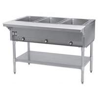 Eagle Group 3-Well Stationary Electric Hot Food Table & Galvanized Shelf - DHT3-1X 