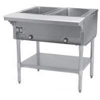 Eagle Group 2-Well Stationary Gas Hot Food Table with Galvanized Shelf - HT2-1X 
