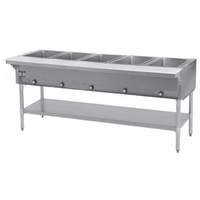 Eagle Group 5-Well Stationary Gas Hot Food Table with Galvanized Shelf - HT5-1X 