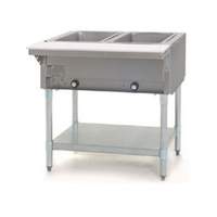 Eagle Group 2-Well Stationary Ele Hot Food Table with stainless steel Shelf & Legs - SHT2-120-X 