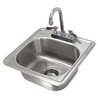 Advance Tabco Drop-In Sink 12.25"x10.25"x5.5" Bowl 3.5" Gooseneck Faucet - DI-1-1515-X