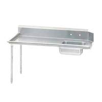 Advance Tabco 72" Soiled Dishtable 16 Gauge Stainless with Galvanized Legs - DTS-S60-72*-X