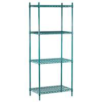 Advance Tabco 36in x 18in Green Epoxy Wire Shelving Unit 74in Posts - EGG-1836-X 