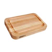 John Boos 18" x 12" Maple Cutting Board w/ Hand Grips & Groove - RAD01-GRV