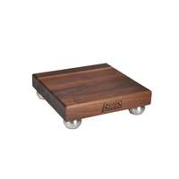 John Boos 12in Square Blended Walnut Cutting Board 1.5in Thick stainless steel Legs - WAL-12SS 