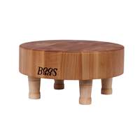John Boos 12in Round Maple Cutting Board 3in Thick with Wooden Legs - MCR1 