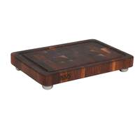 John Boos 18" x 12" Walnut Cutting Board with Groove & Stainless Feet - WAL-1812175-SSF