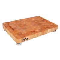 John Boos 18in x 12in Maple Cutting Board with Groove & Stainless Feet - MPL1812175-SSF 